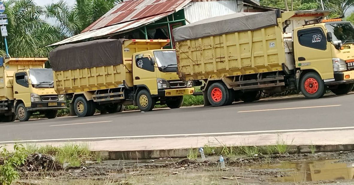 Truk pengangkut Batu Bara Yang Melintas di Jalur Provinsi Kalsel Kaltim. (Dok. Istimewa)