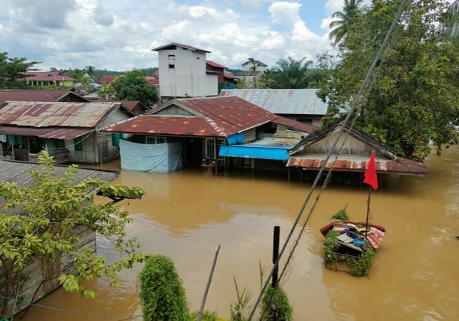 Kondisi banjir di Kabupaten Paser beberapa hari terakhir. (dok. simpul.media)